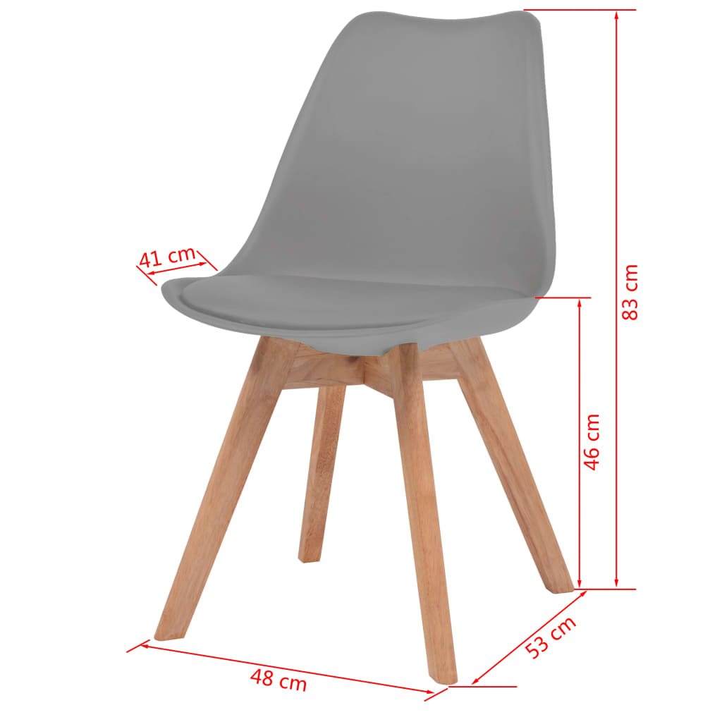 vidaXL Blagovaonske stolice 6 kom sive plastične