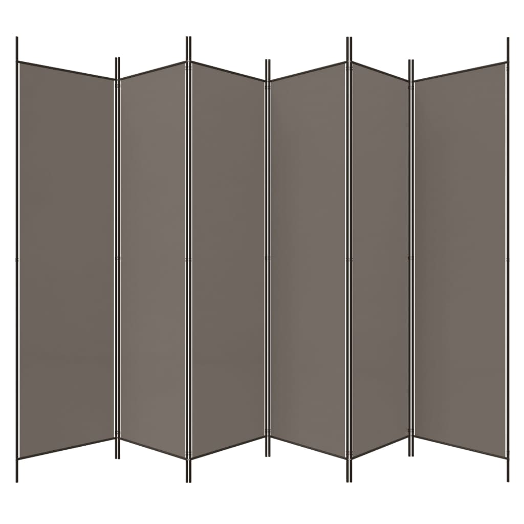 vidaXL Sobna pregrada s 6 panela antracit 300 x 220 cm od tkanine