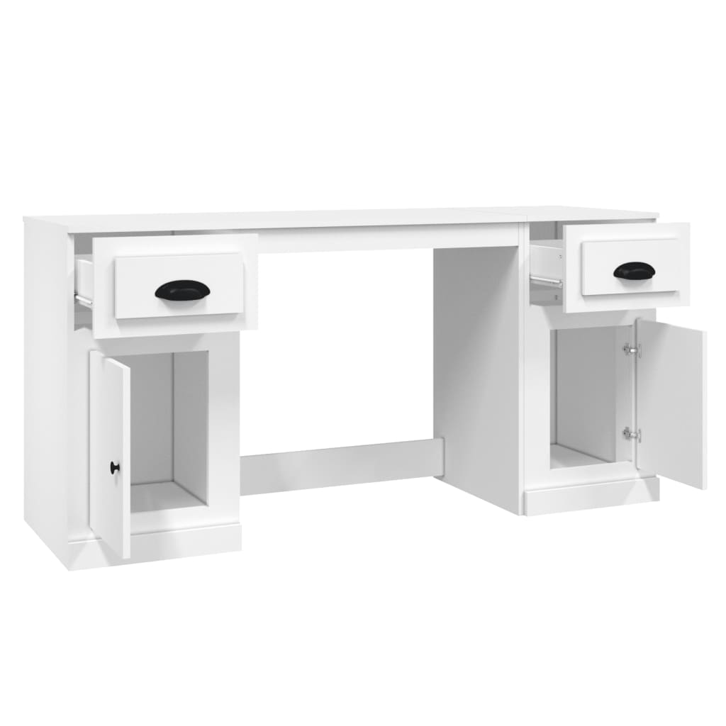 vidaXL Radni stol s ormarićem bijeli od konstruiranog drva