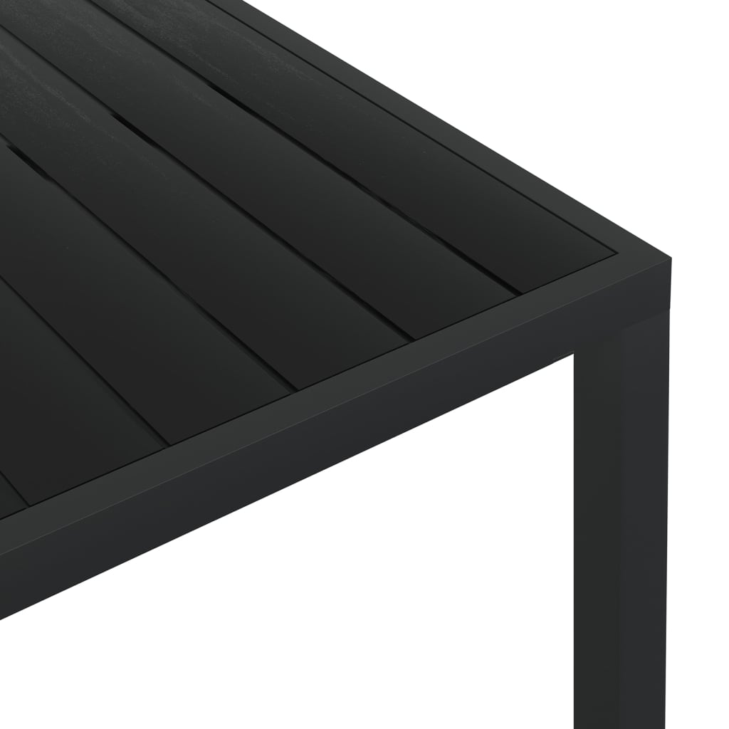 vidaXL Vrtni stol crni 185 x 90 x 74 cm aluminijum i WPC