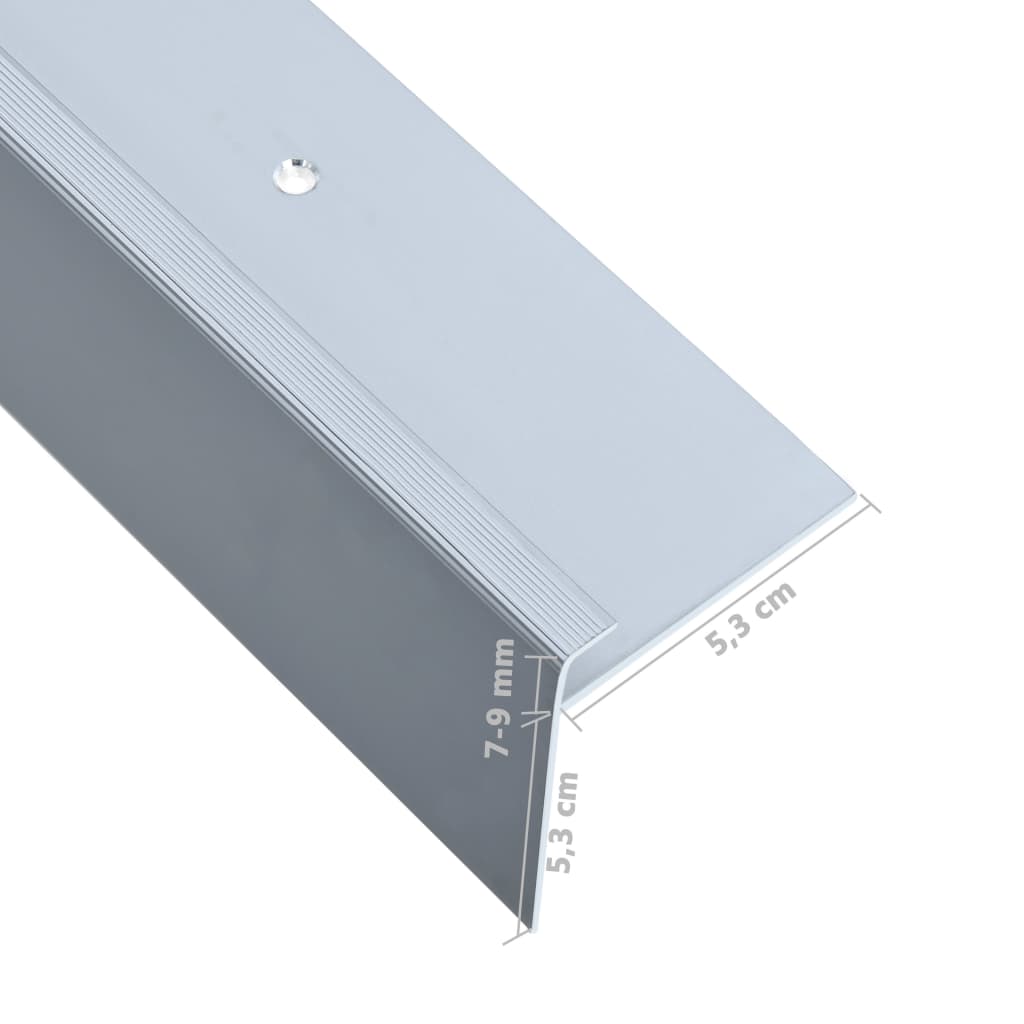 vidaXL Rubnjaci za stepenice F-oblika 15 kom aluminijski 100 cm srebrni