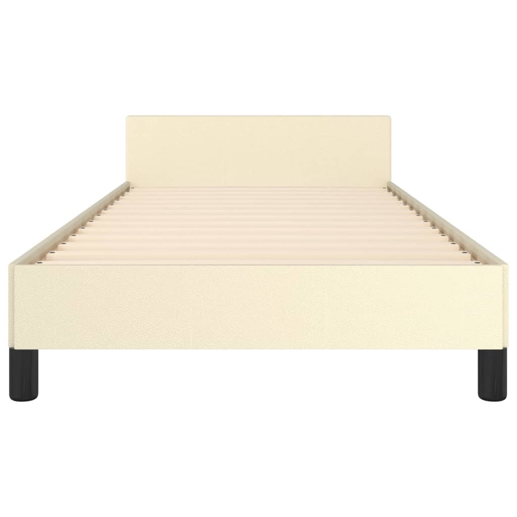 vidaXL Okvir za krevet s uzglavljem krem 90x200 cm od umjetne kože