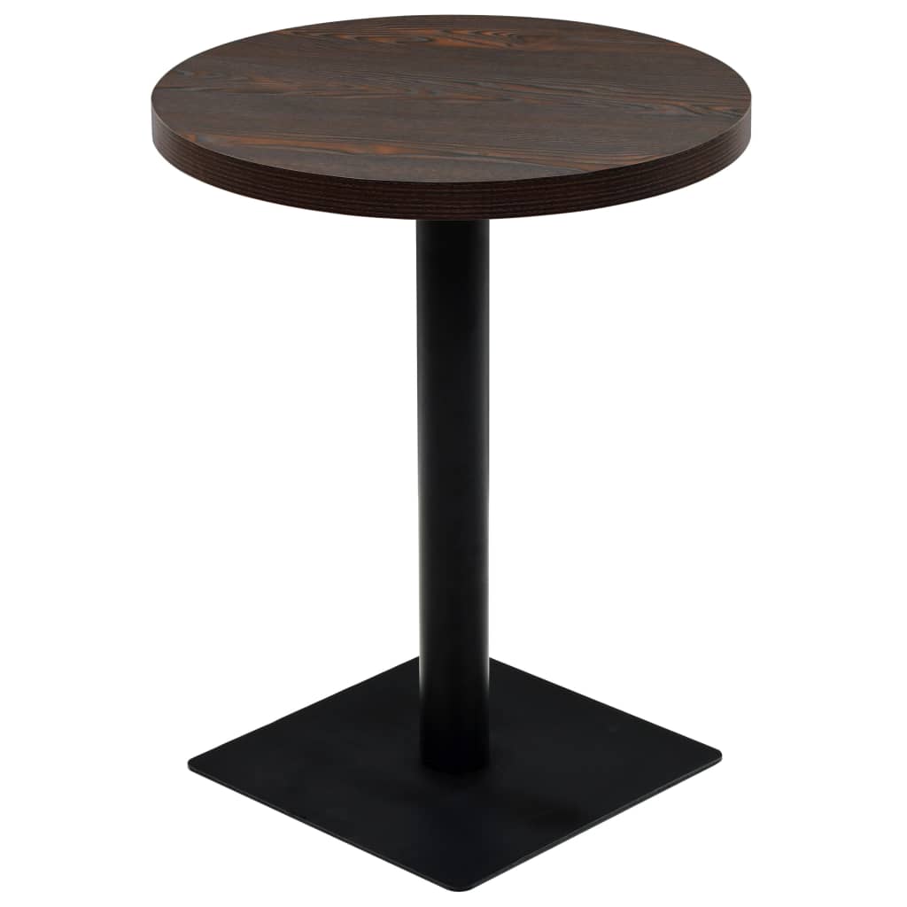 vidaXL Okrugli stol za bistro od MDF-a i čelika 60 x 75 cm tamni pepeljasti