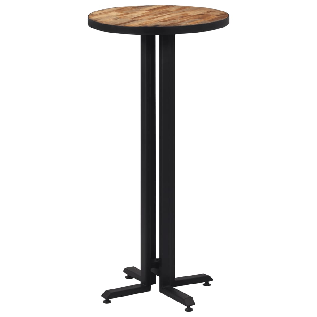vidaXL Okrugli barski stol Ø 55x110 cm od masivne obnovljene tikovine