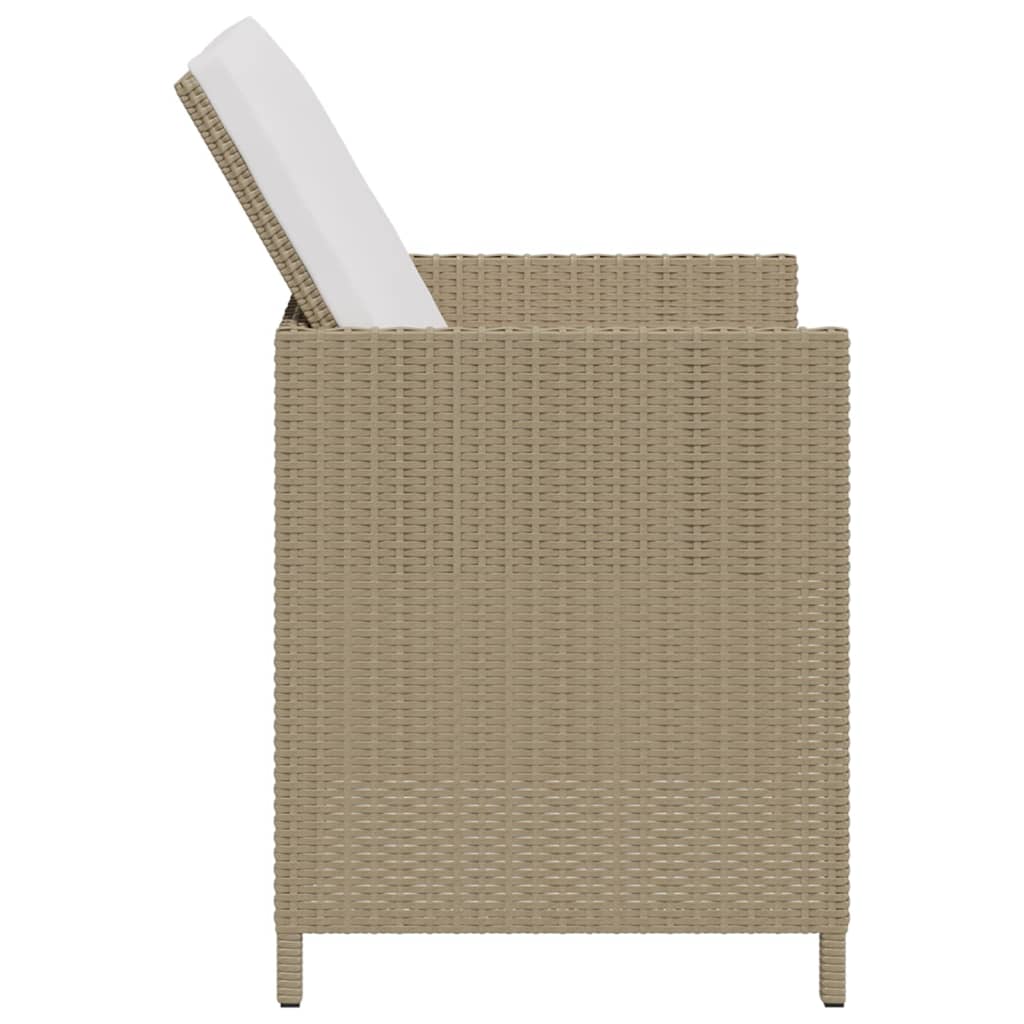vidaXL Vrtne stolice s jastucima 4 kom od poliratana bež