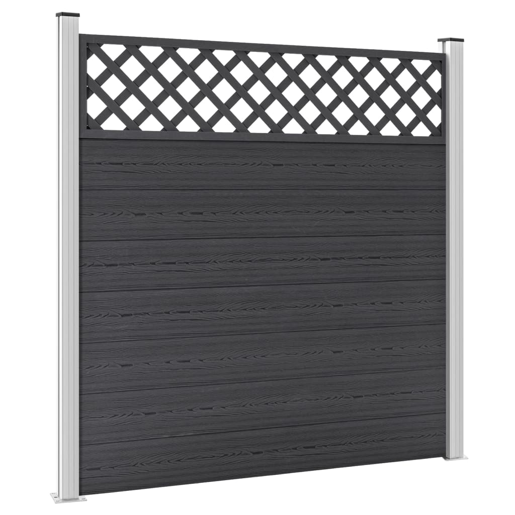vidaXL Set WPC ograda 4 kvadrata 699 x 185 cm sivi