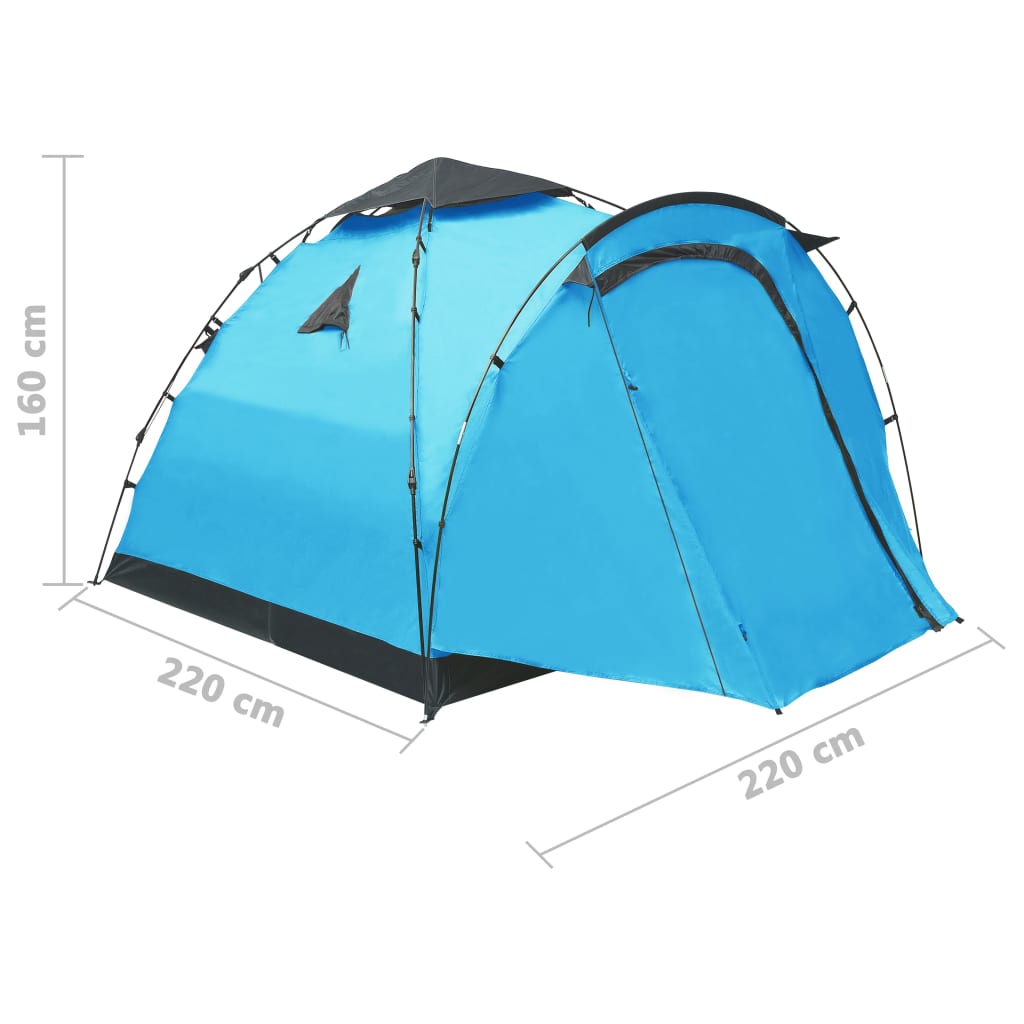 vidaXL Prigodni šator za kampiranje za 3 osobe plavi