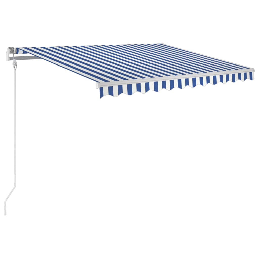 vidaXL Automatska tenda sa senzorom LED 350x250 cm plavo-bijela