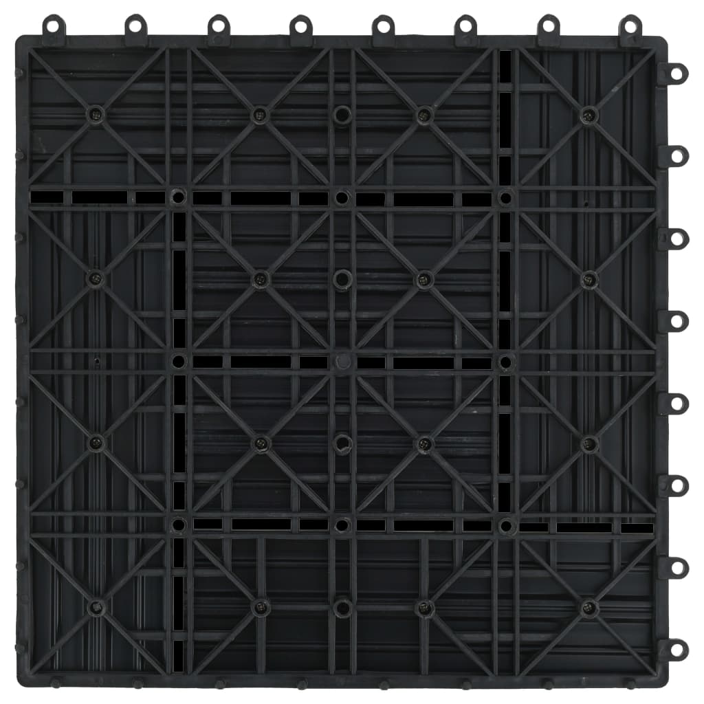 vidaXL Pločice za trijem 11 kom WPC 30 x 30 cm 1 m² crne