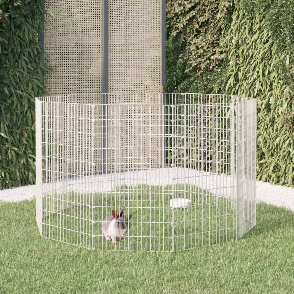 vidaXL Kavez za zečeve sa 10 panela 54x100 cm od pocinčanog željeza