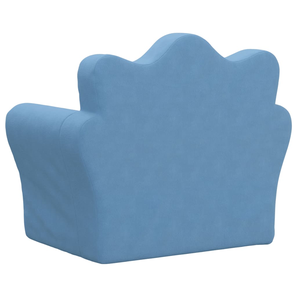 vidaXL Dječja sofa plava mekana plišana