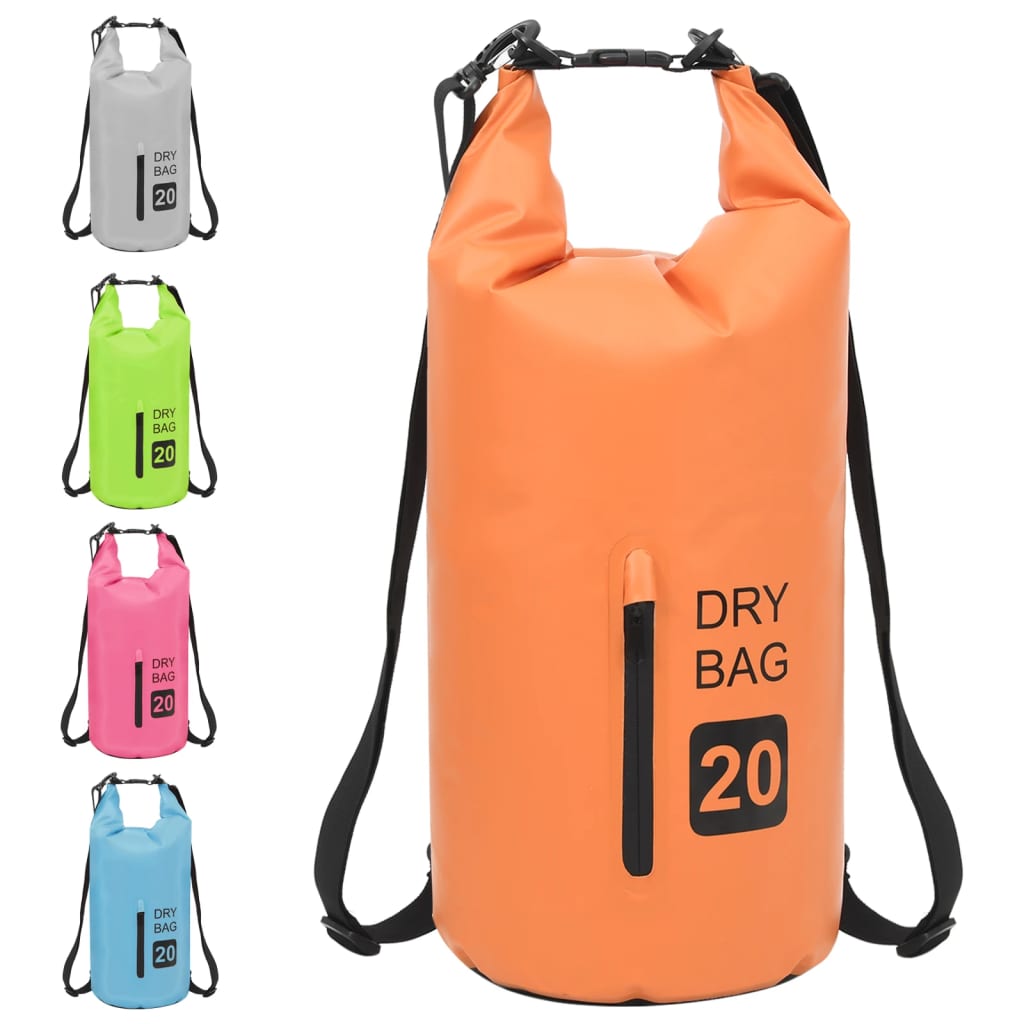 vidaXL Suha torba s patentnim zatvaračem narančasta 20 L PVC