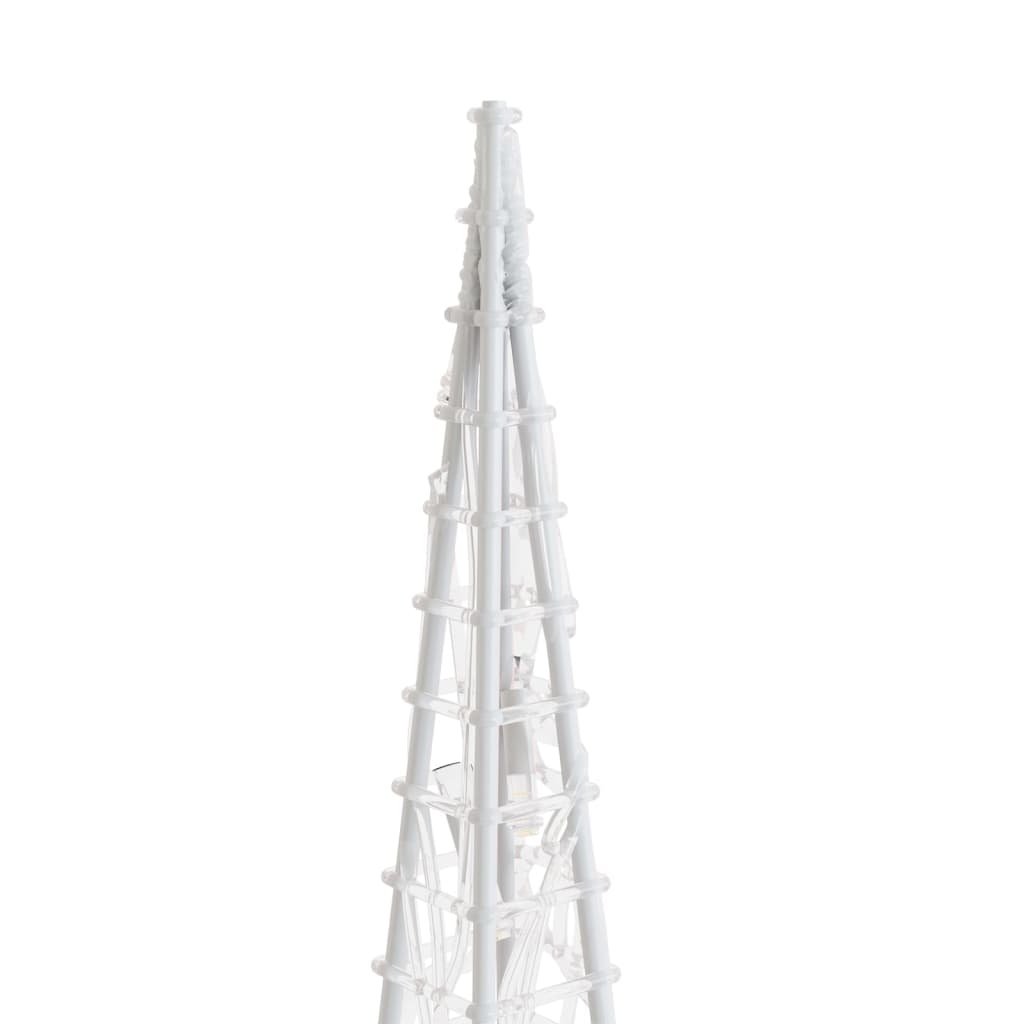 vidaXL Akrilni ukrasni stožac s LED svjetlima hladni bijeli 90 cm