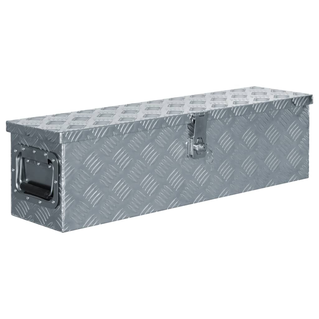 vidaXL Aluminijska kutija 80,5 x 22 x 22 cm srebrna