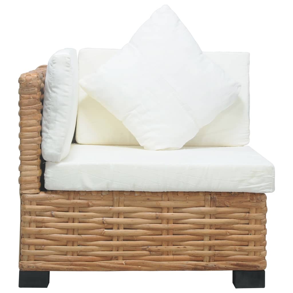 vidaXL Kutna sofa od prirodnog ratana s jastucima