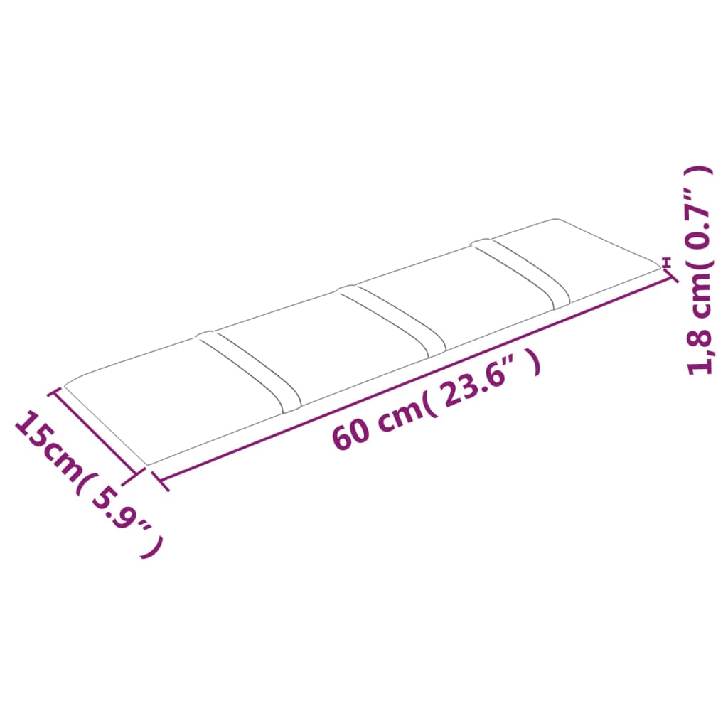 vidaXL Zidne ploče od tkanine 12 kom svjetložute 60x15 cm 1,08 m²