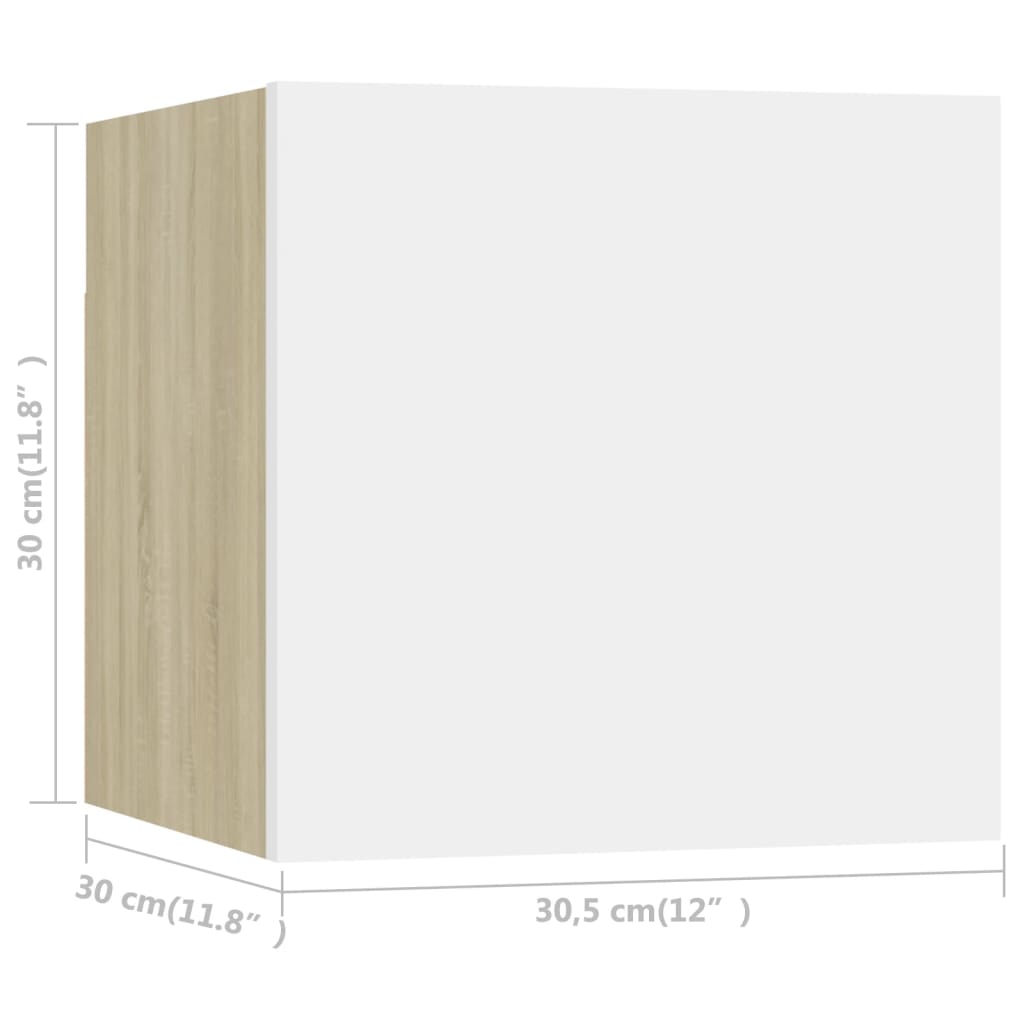 vidaXL Zidni TV ormarić bijeli visokog sjaja 30,5 x 30 x 30 cm