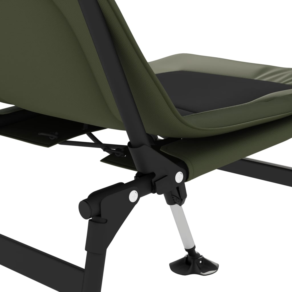 vidaXL Ribička stolica s podesivim nogama za blato sklopiva zelena