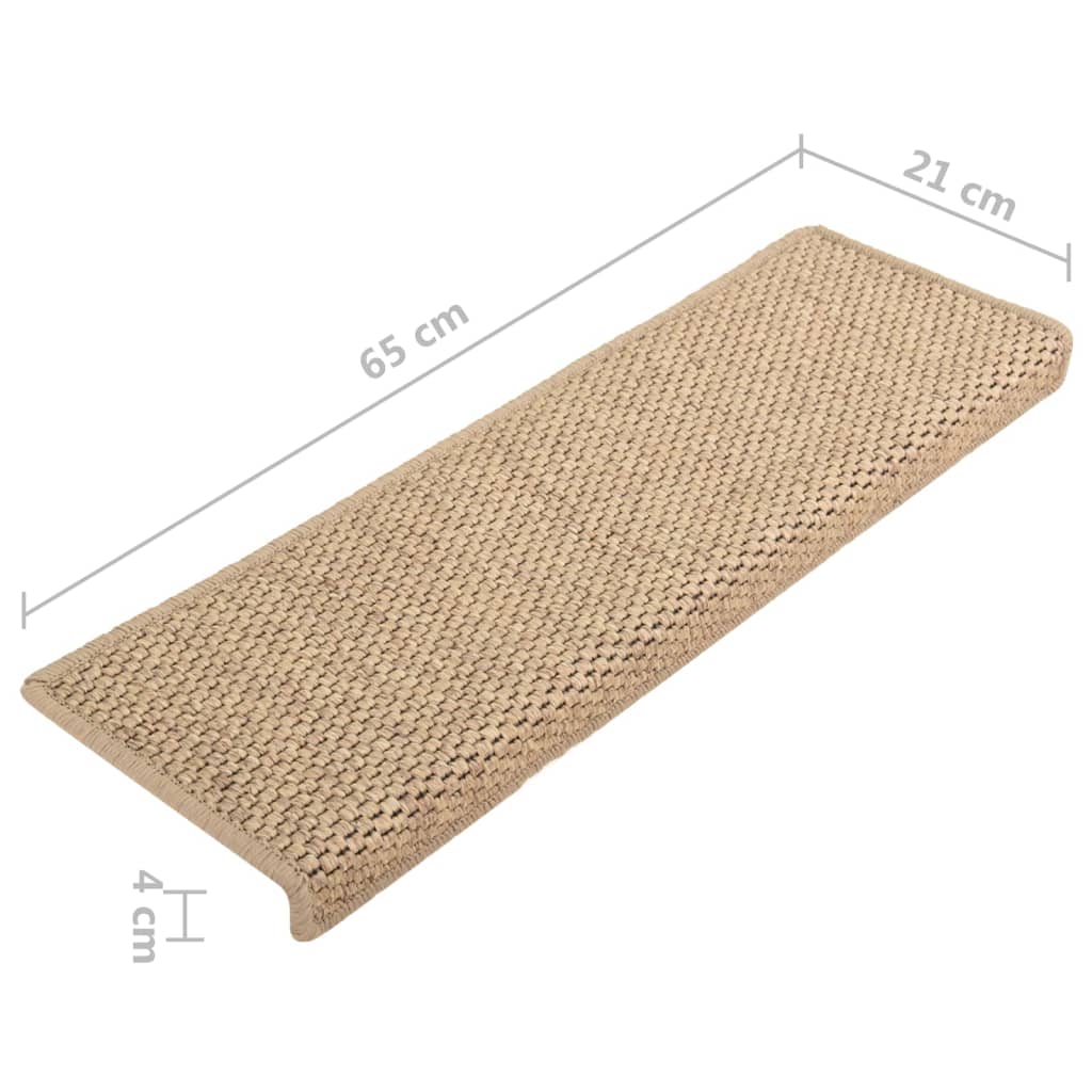 vidaXL Samoljepljivi otirači za stepenice 15kom 65x21x4cm boja pijeska