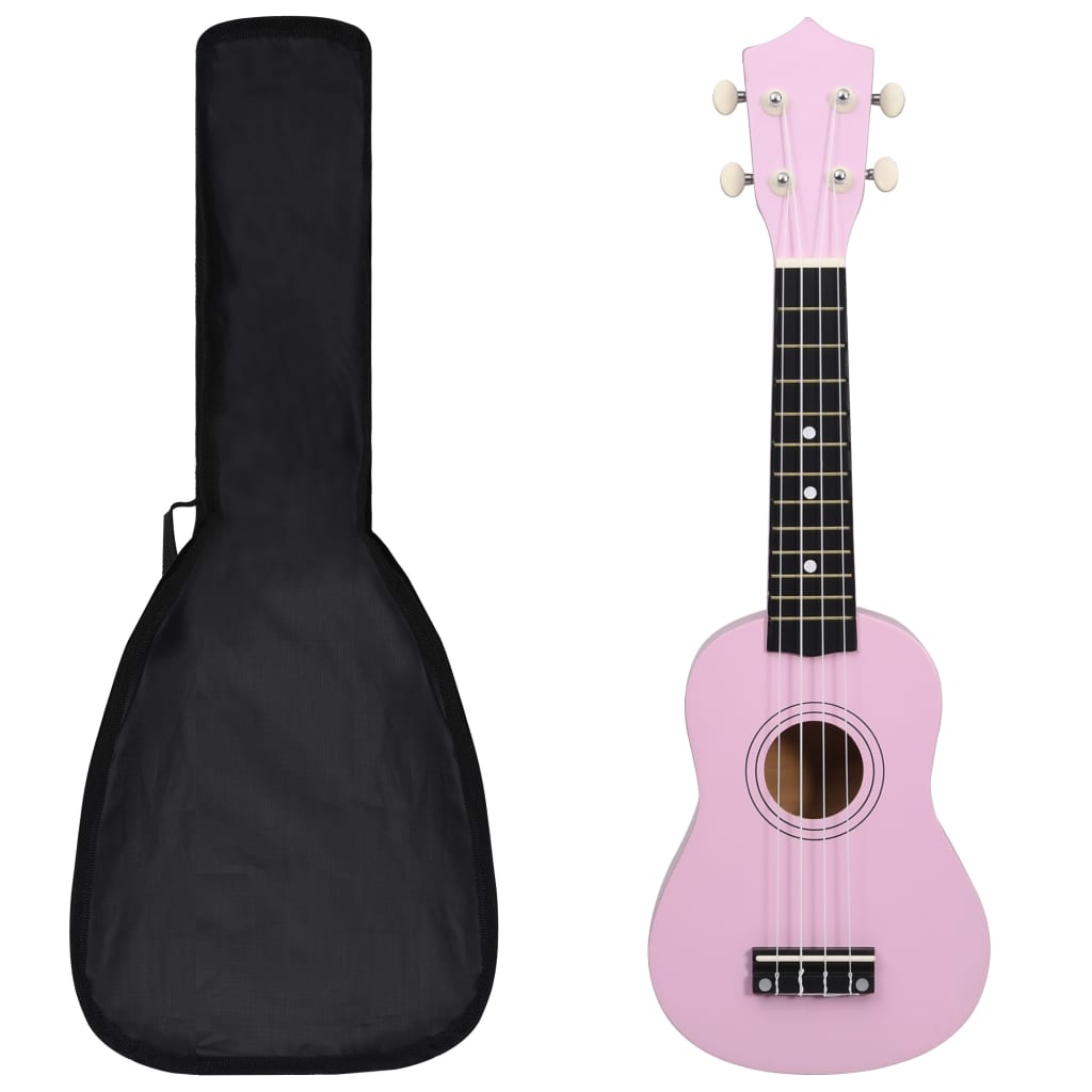 vidaXL Set dječjeg ukulelea Soprano s torbom ružičasti 21 "