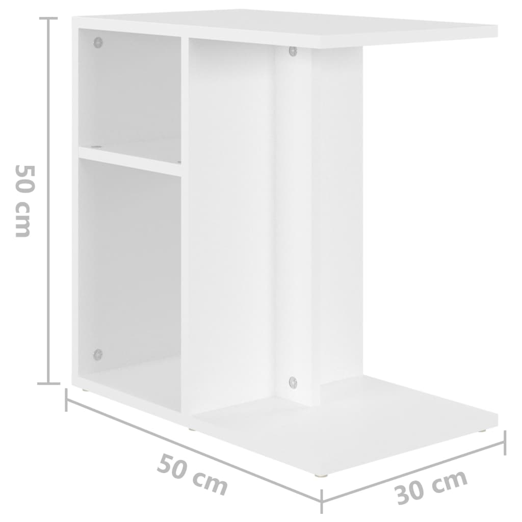 vidaXL Bočni stolić bijeli 50 x 30 x 50 cm od konstruiranog drva