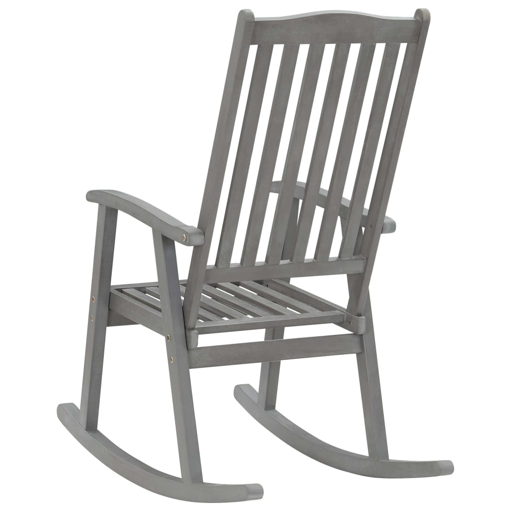 vidaXL Stolica za ljuljanje siva od masivnog bagremovog drva