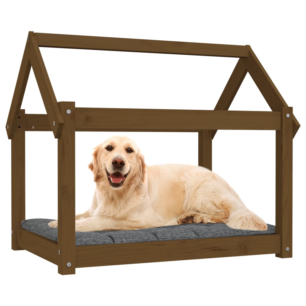 vidaXL Krevet za pse smeđa boja meda 81x60x70 cm od masivne borovine