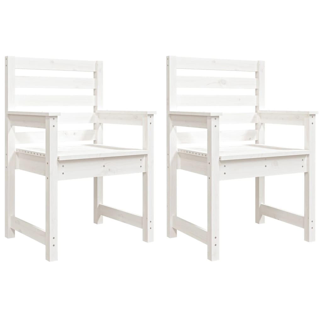 vidaXL Vrtne stolice 2 kom bijele 60x48x91 cm masivna borovina
