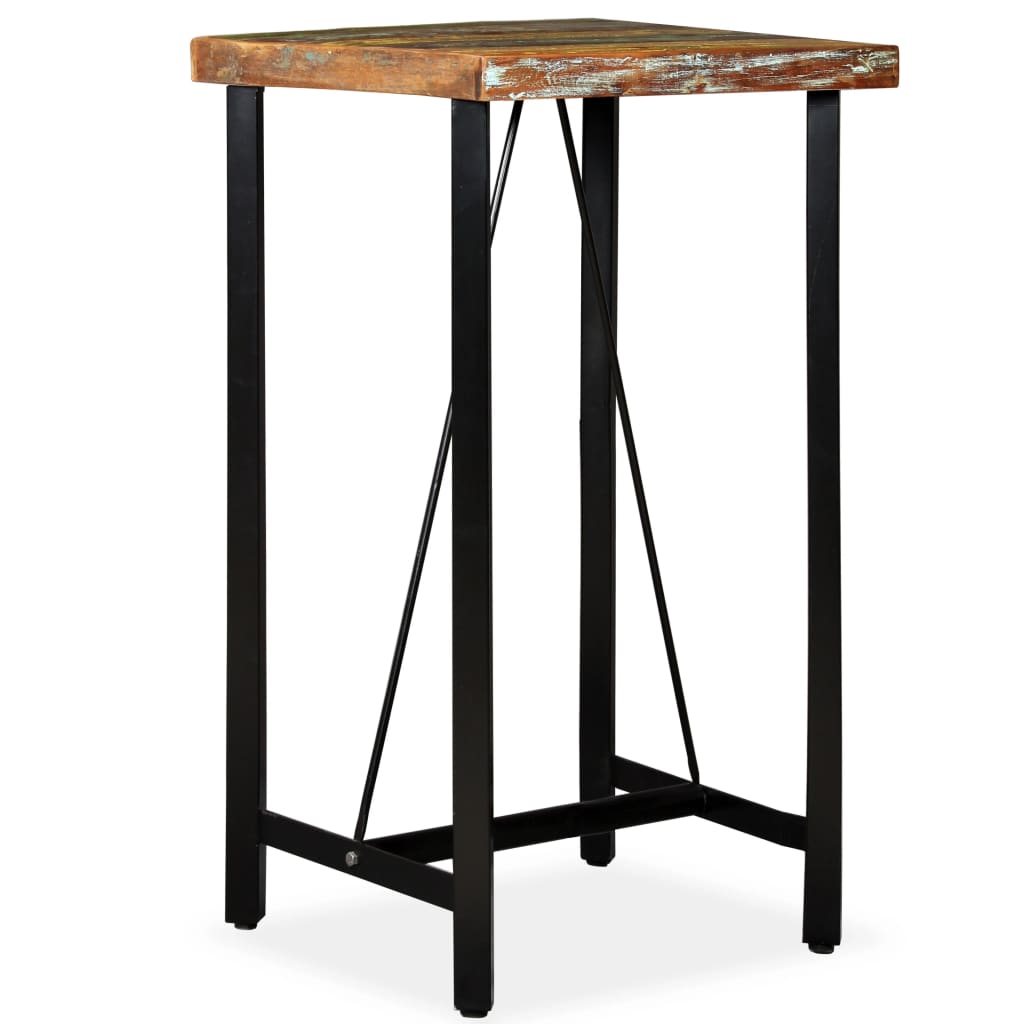 vidaXL Barski stol od masivnog obnovljenog drva 60x60x107 cm