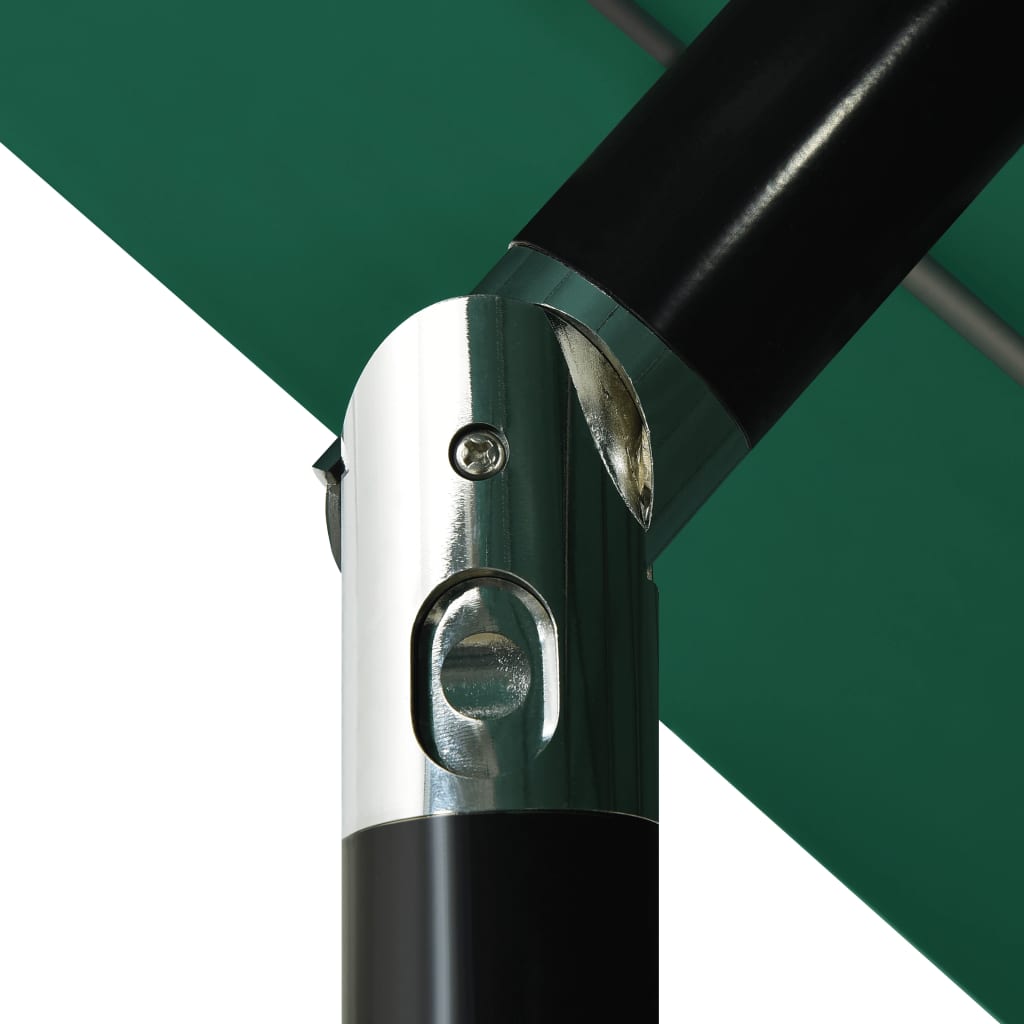 vidaXL Suncobran s 3 razine i aluminijskom šipkom zeleni 3,5 m