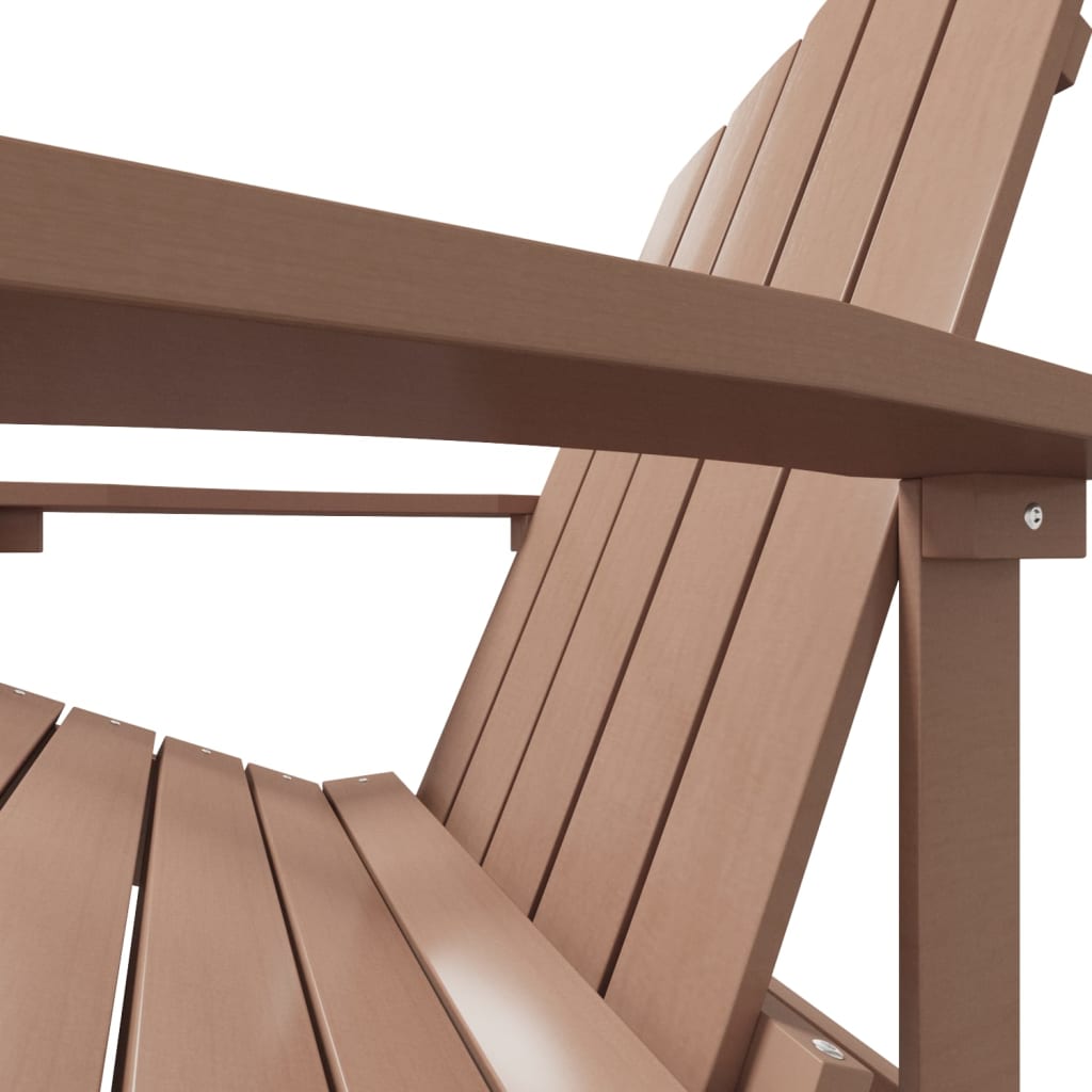 vidaXL Vrtna stolica Adirondack s osloncem za noge HDPE smeđa