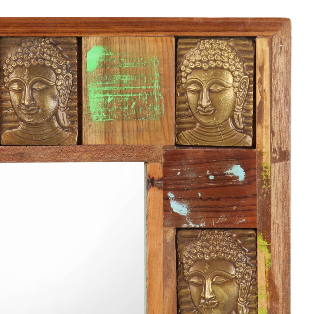 vidaXL Ogledalo s likom Buddhe 80 x 50 cm od masivnog obnovljenog drva