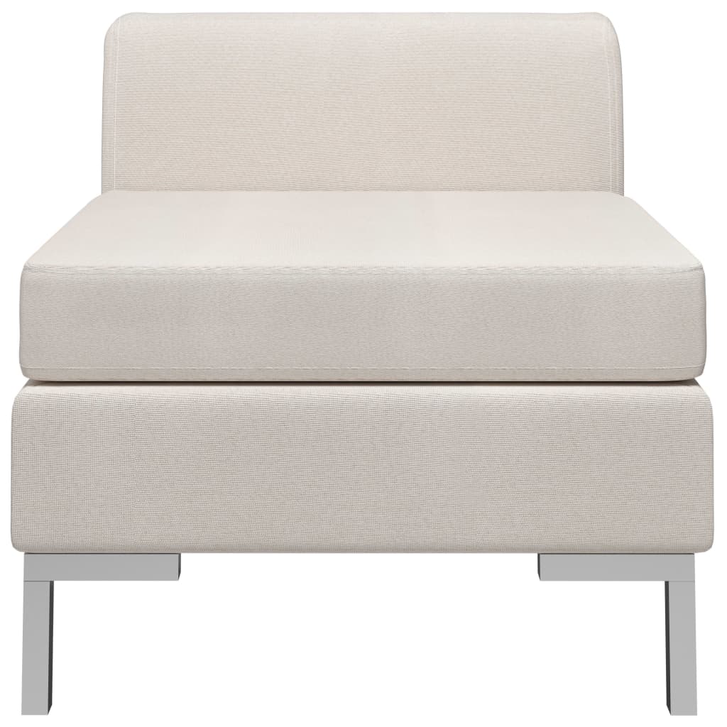 vidaXL Modularna srednja sofa s jastukom od tkanine krem