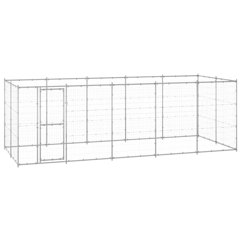 vidaXL Vanjski kavez za pse od pocinčanog čelika 12,1 m²