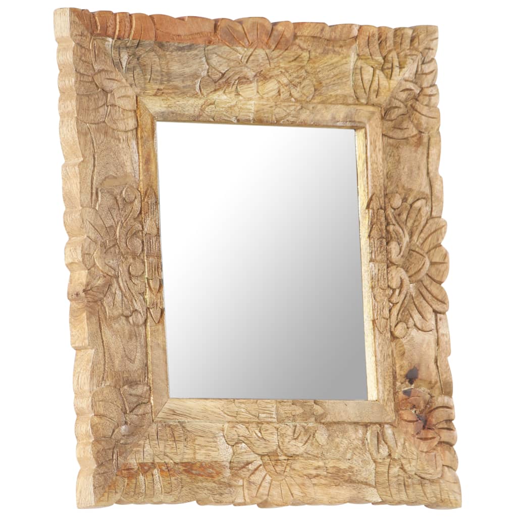 vidaXL Ogledalo od masivnog drva manga 50 x 50 cm