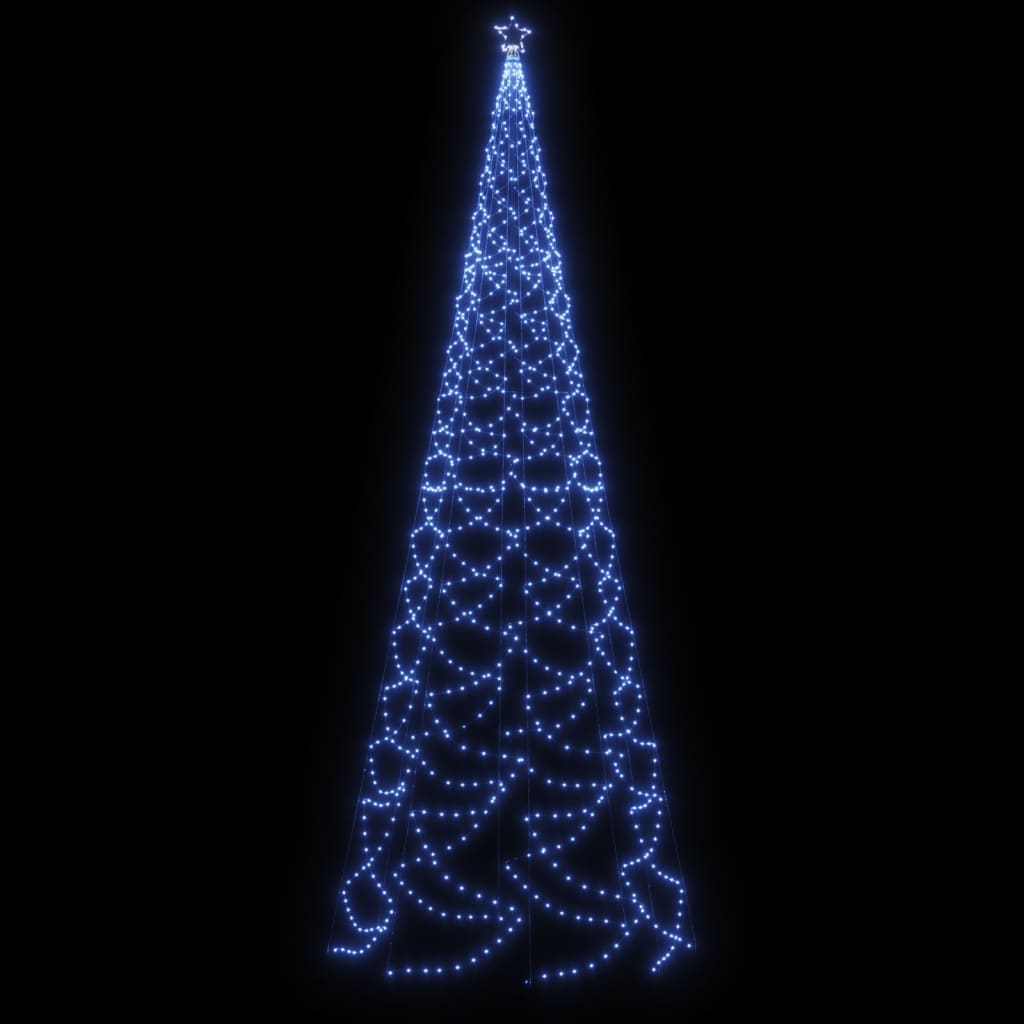 vidaXL Božićno drvce s metalnim stupom 1400 LED žarulja plave 5 m