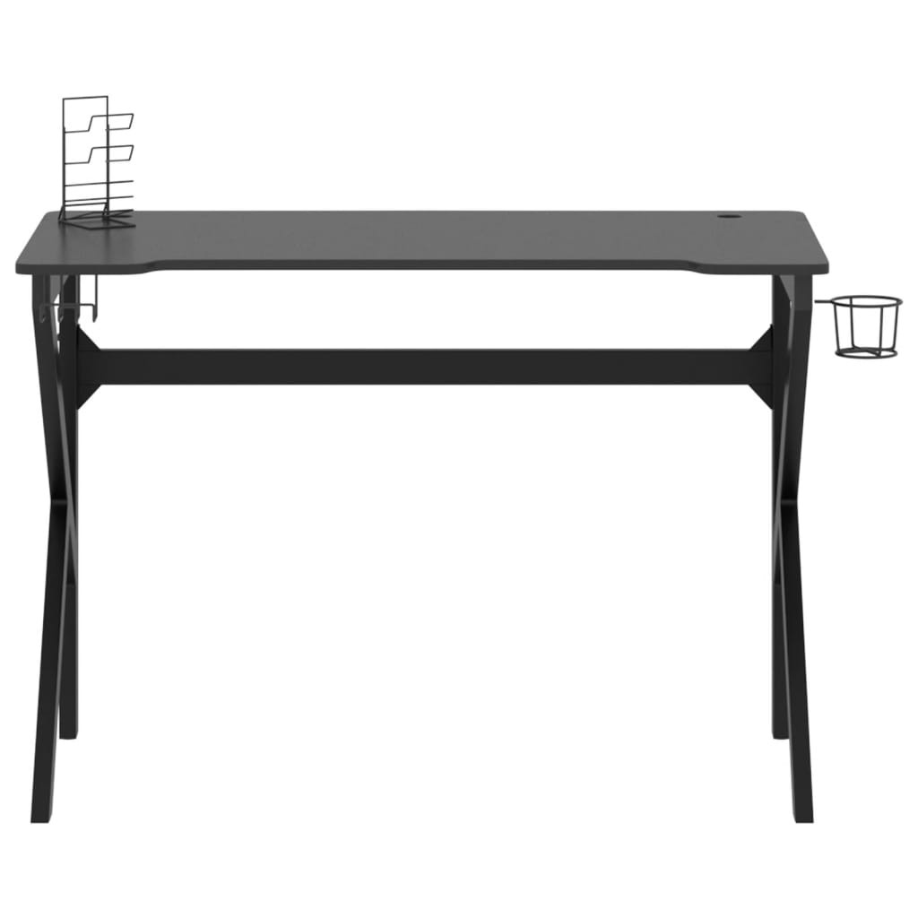 vidaXL Igraći stol s nogama u obliku slova K crni 110 x 60 x 75 cm