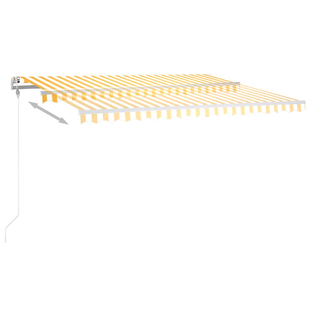 vidaXL Tenda na ručno uvlačenje s LED svjetlima 4 x 3,5 m žuto-bijela