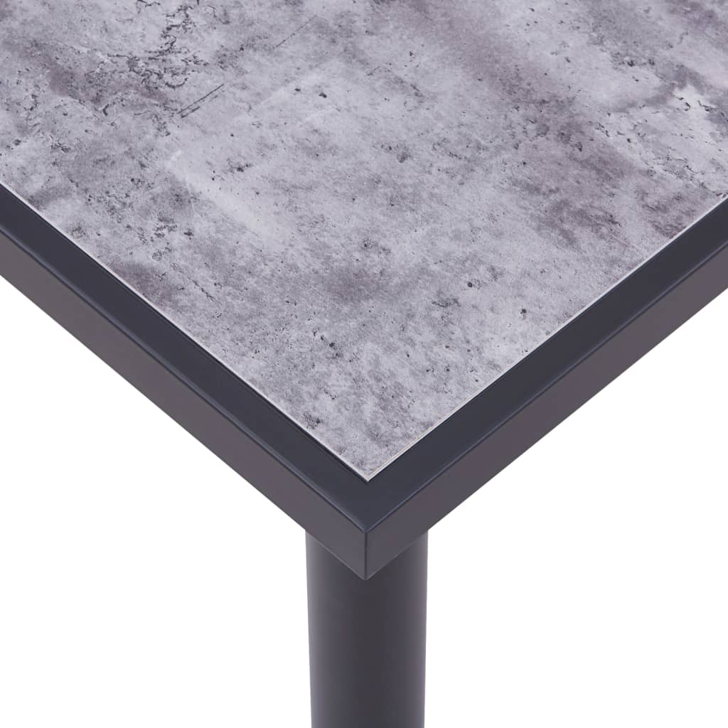 vidaXL Blagovaonski stol crni i siva boja betona 140 x 70 x 75 MDF