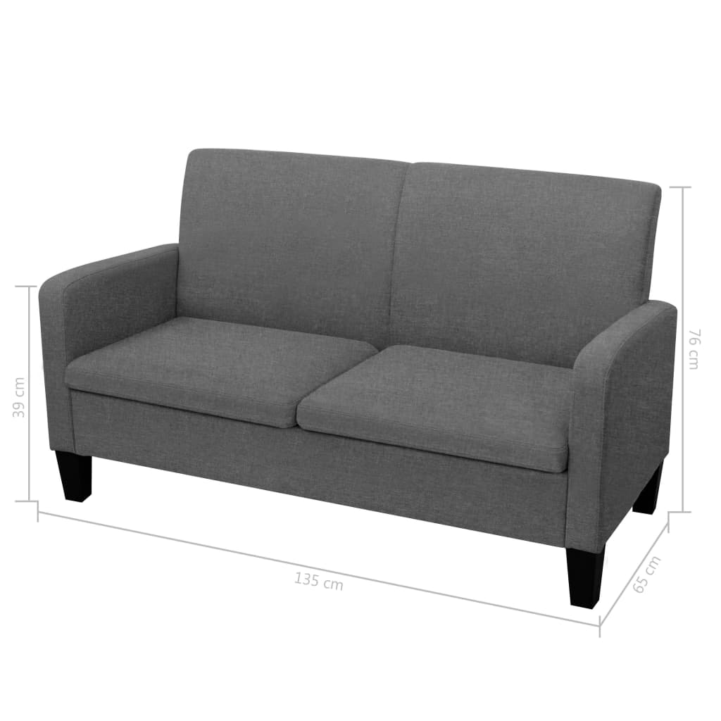 vidaXL 2-dijelni set sofa od tkanina tamnosivi