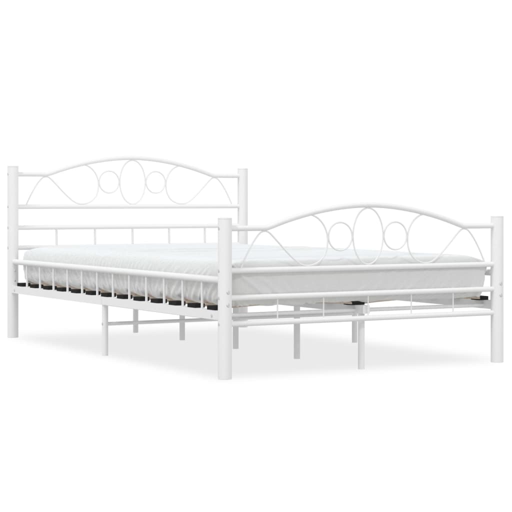 vidaXL Okvir kreveta bijeli metalni 120 x 200 cm