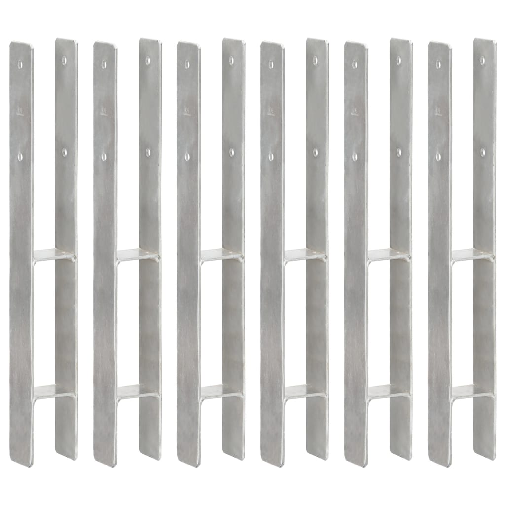 vidaXL Sidra za ogradu 6 kom srebrna 7 x 6 x 60 cm pocinčani čelik