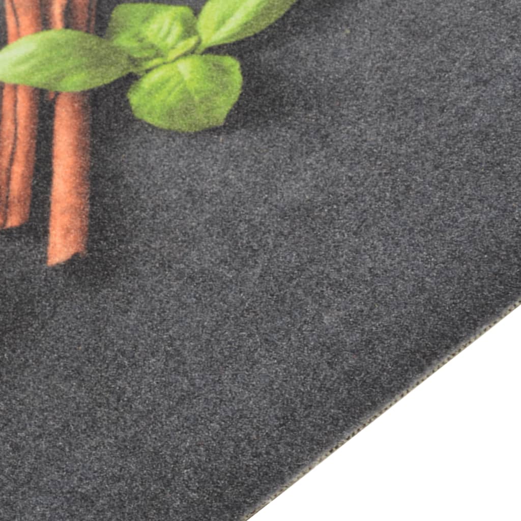 vidaXL Kuhinjski tepih perivi s uzorkom začina 45 x 150 cm baršunasti