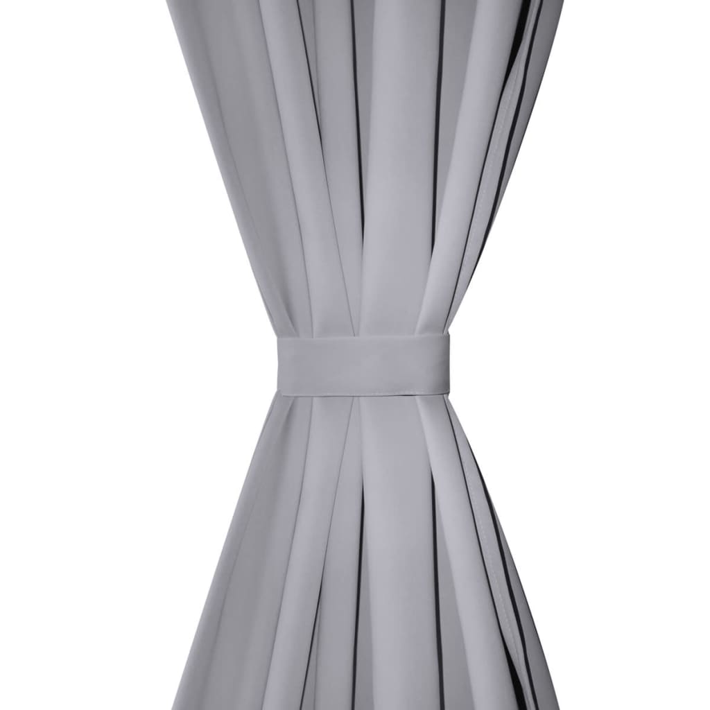 vidaXL Zavjesa za Zamračivanje s Metalnim Prstenovima 270x245 cm Siva