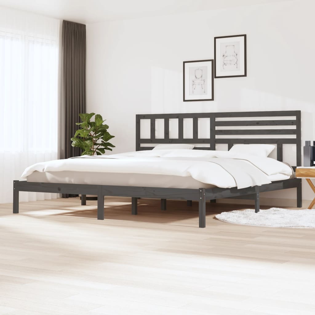 vidaXL Okvir za krevet od borovine sivi 180x200 cm veliki bračni