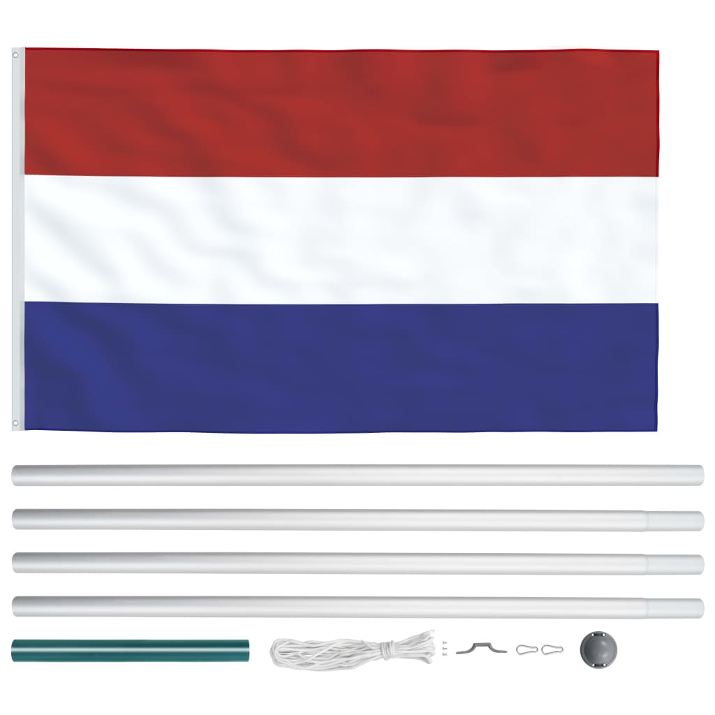 vidaXL Nizozemska zastava s aluminijskim stupom 6,2 m