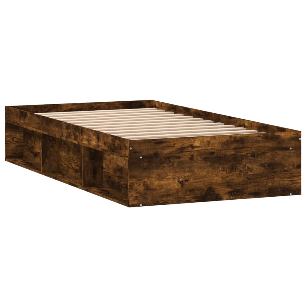 vidaXL Okvir za krevet boja dimljenog hrasta 100x200 cm