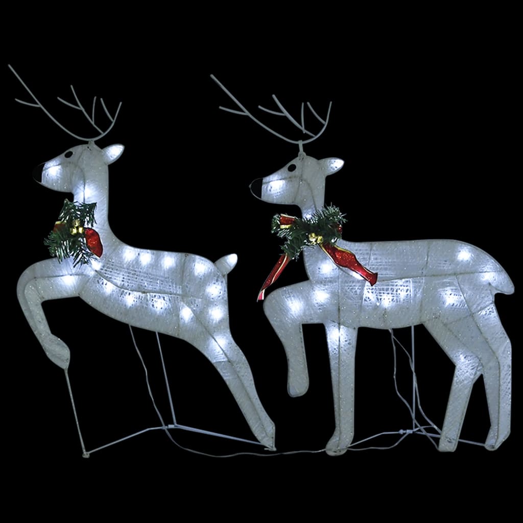 vidaXL Ukrasni božićni sobovi i sanjke 140 LED žarulja vanjski bijeli