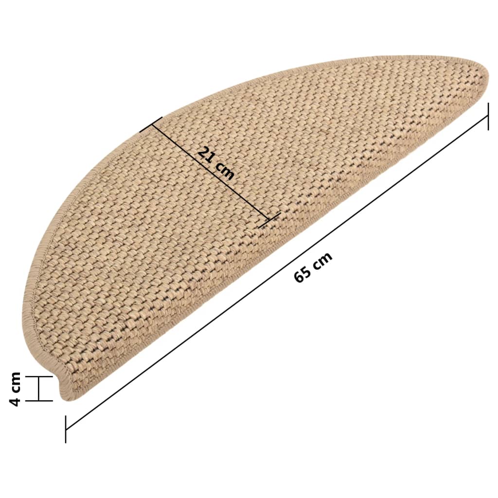 vidaXL Samoljepljivi otirači za stepenice 15kom 65x21x4cm boja pijeska