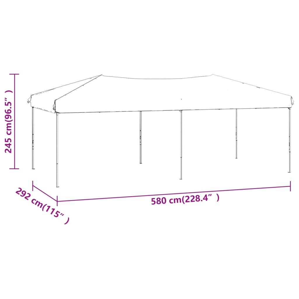 vidaXL Sklopivi šator za zabave s bočnim zidovima 3 x 6 crni